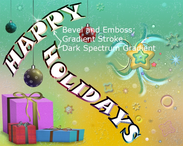 Creation of Happy Holidays: Step 13